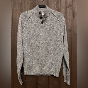NWT Mutual Weave Men’s 3-Button Neck Sweater Pullover 100% Cotton Sz M Gray NEW!